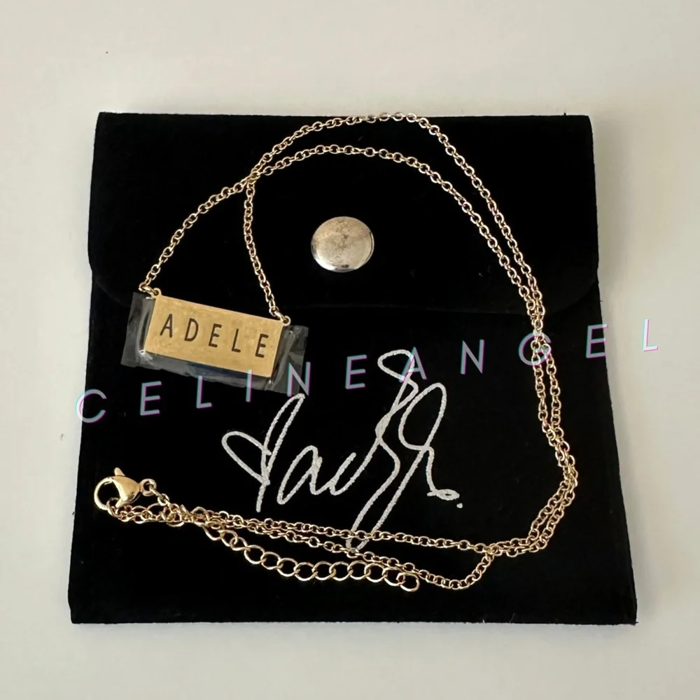 New Official Weekends with Adele Gold Hello Necklace Las Vegas
